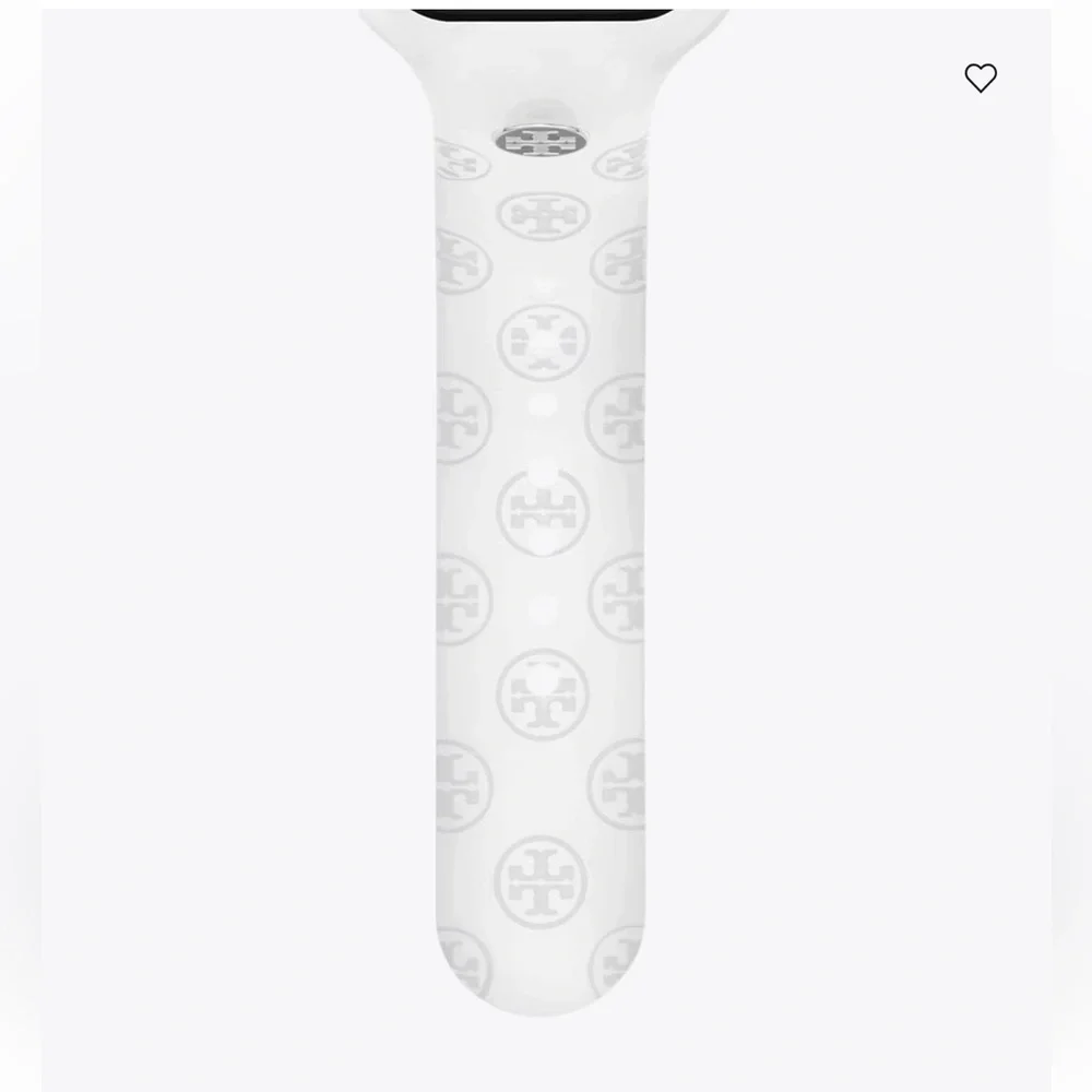 Tory Burch T Monogram White Silicone Apple Band w/ gift bag